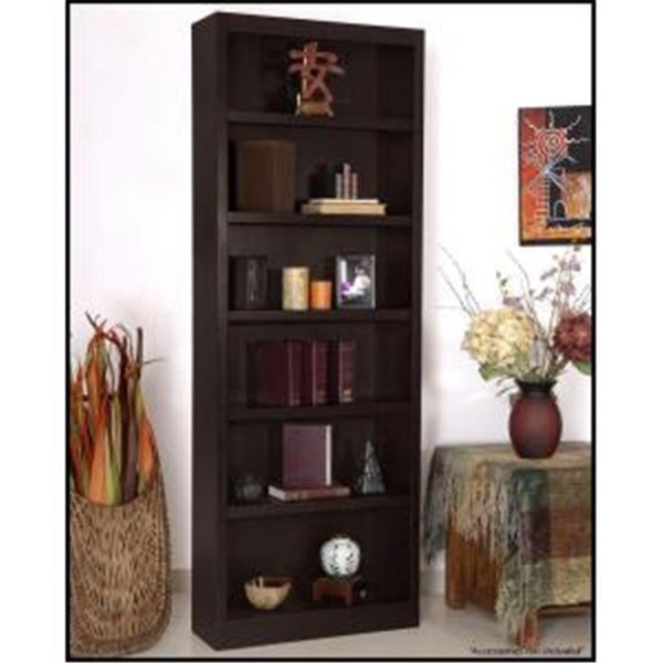 Concepts In Wood Concepts In Wood MI3084-E Single Wide Bookcase; Espresso Finish 6 Shelves MI3084-E